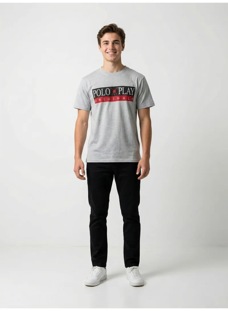 لعب البولو Boys Graphic T-shirt -GREY